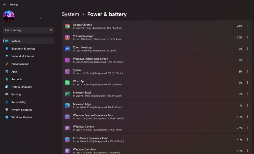 check apps using battery in windows 11