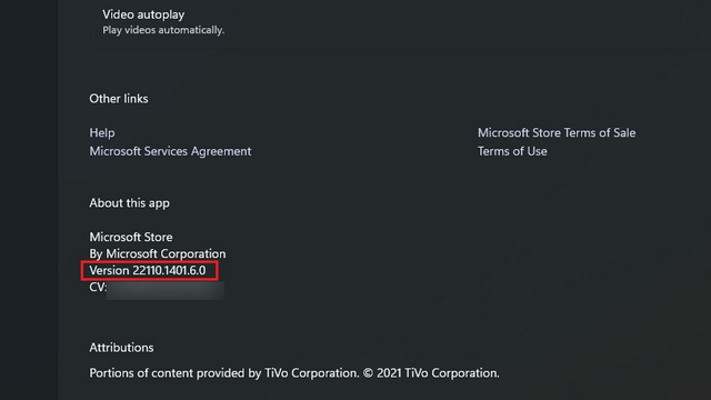 check ms store version
