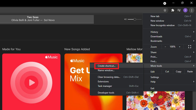 create shortcut apple music - install Apple Music on Windows 11