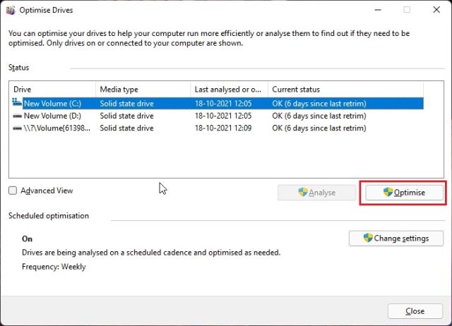 defragging a hard disk in windows 11