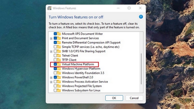 Enable Virtual Machine Platform To Install Android Apps On Windows 11