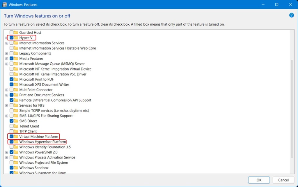 enable virtualization features