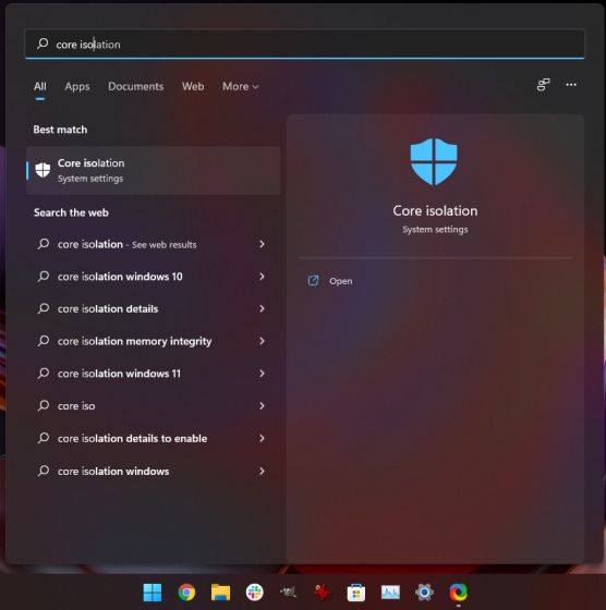 تعطيل العزل الأساسي لتسريع windows 11