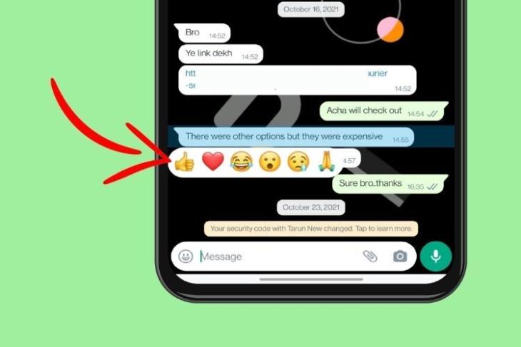 WhatsApp Accidentally Rolls out a Half-Baked Message Reactions Feature |  Beebom