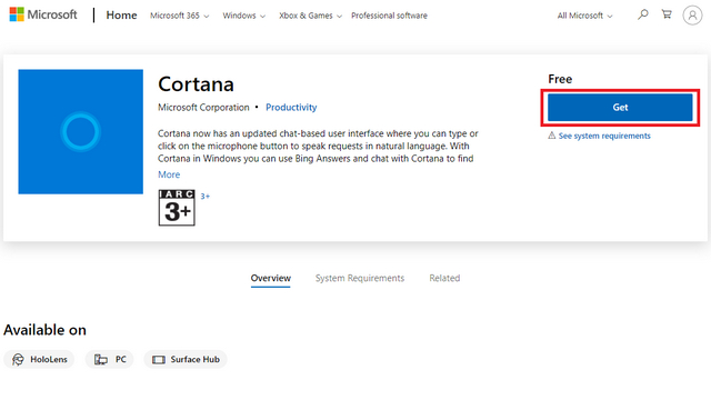 get cortana w11