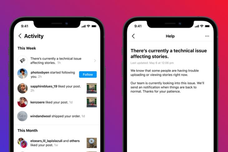 instagram technical issue warning
