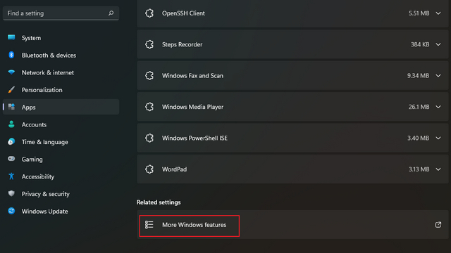 More Windows Features