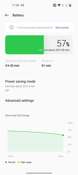 new battery menu