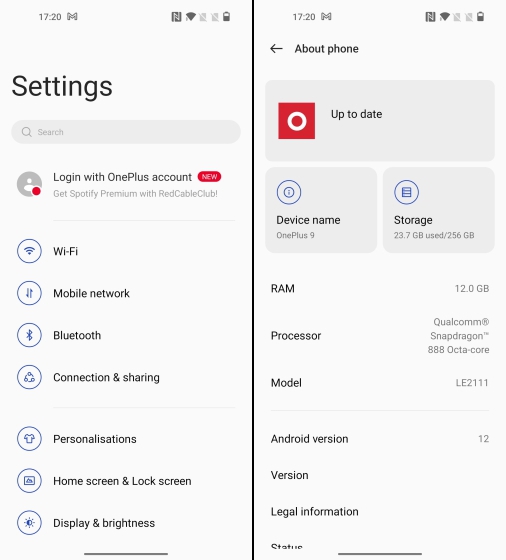 new settings - oxygenos 12