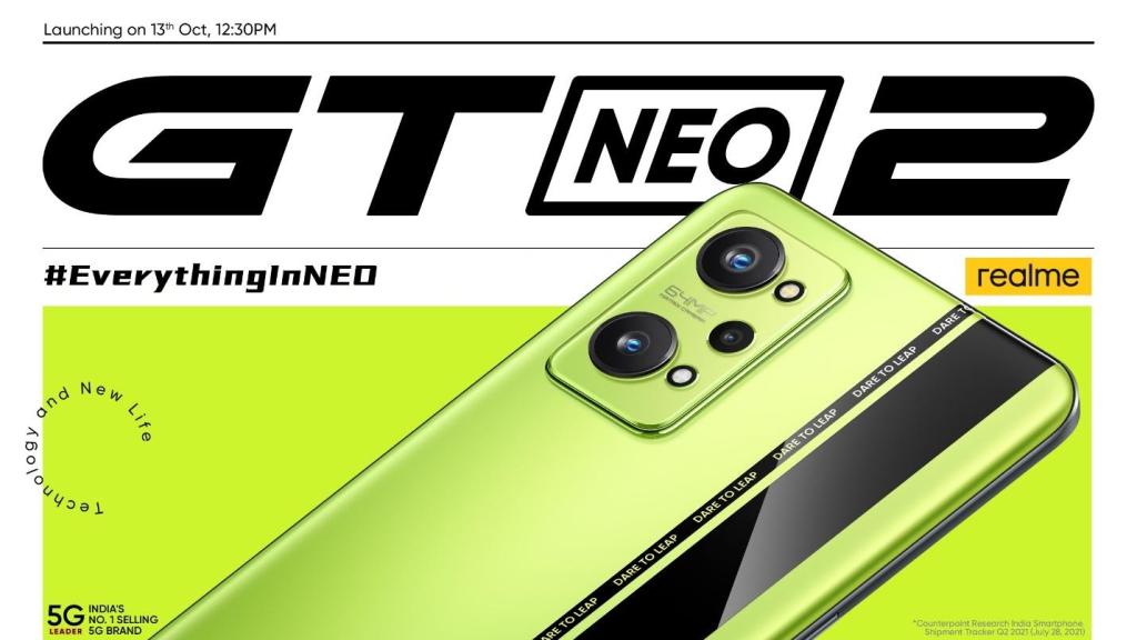 Realme GT Neo 2 India Launch Set for October 13