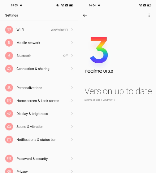 new settings realme ui 3.0