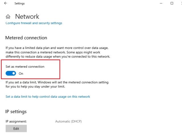 منع تحديثات Windows 10 باستخدام الاتصال المقنن