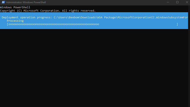 wait for installation to complete