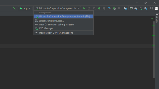 wsa on android studio