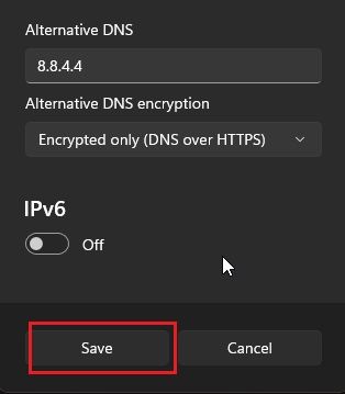 save encrypted dns