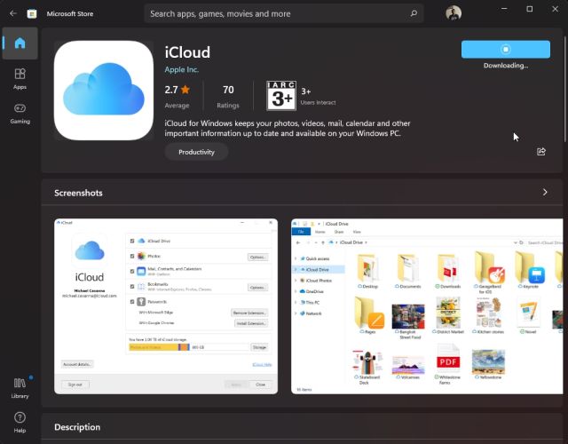download icloud for windows without microsoft store