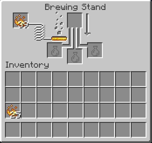 Blaze Powder in Brewing Stand Minecraft