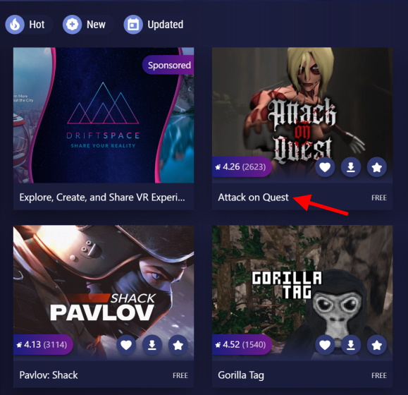 Free oculus deals quest games sideload