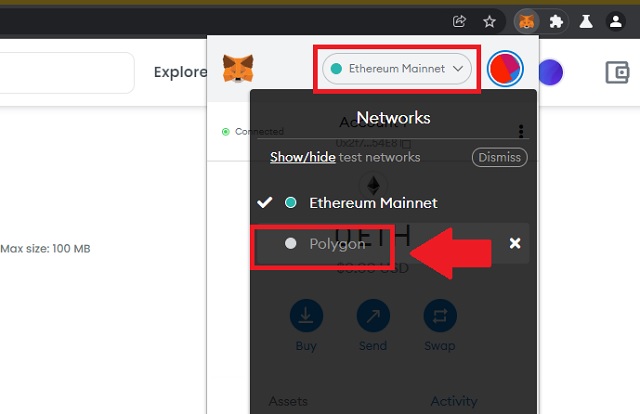 Connect to Polygon network on MetaMask