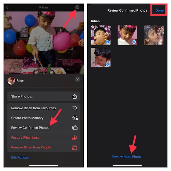 Correct errors in People album on iPhone and iPad