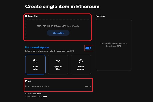 Create NFT on Rarible