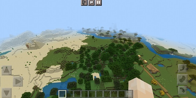 מקדש המדבר ו -4 כפרים ליד שרצים בזרעי מהדורת הכיס Minecraft