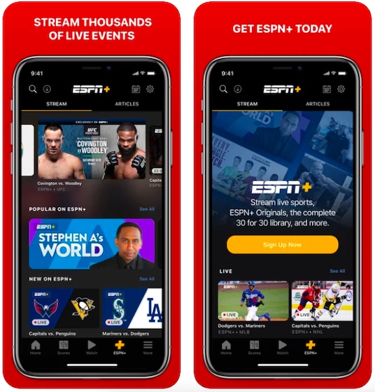 ESPN+ now lets you watch live sports with friends over FaceTime