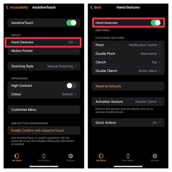 Enable AssistiveTouch Hand Gestures on Apple Watch