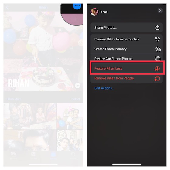 Feature a person less in People album