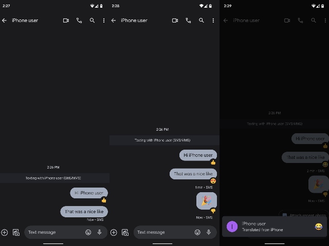 Google Messages on Android Now Translates iMessage Reactions into Emojis