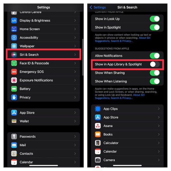 Hide siri suggestions from look up and spotlight