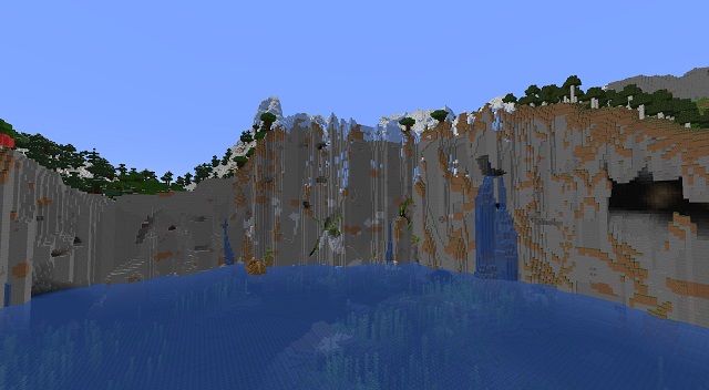 Huge Seaside Mountain Range in Best Minecraft 1.18 Seeds