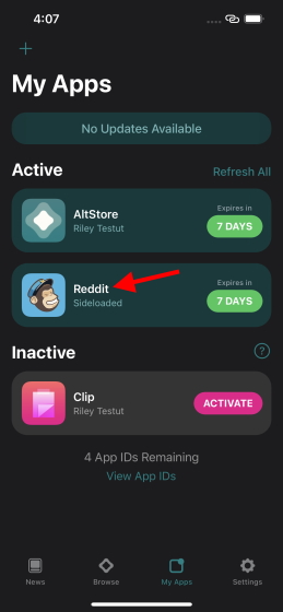 installed app