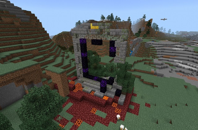 Largest Ruined Portal at Spawn in Minecraft for PS4 and Xbox One