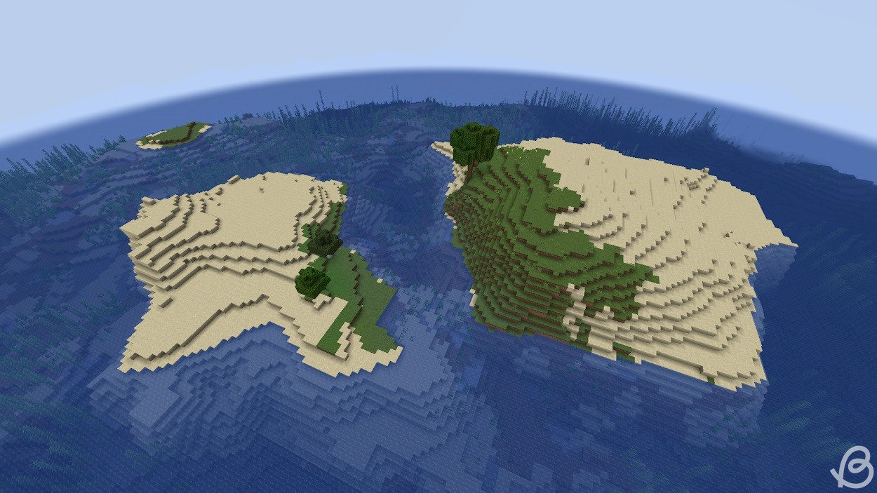 Classic Minecraft survival island seed with a couple of trees only