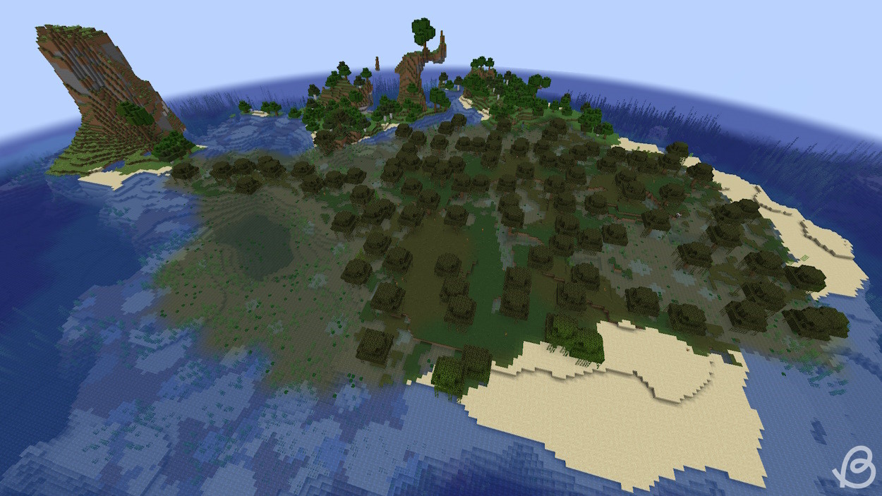 Swamp island seed with a small forest patch