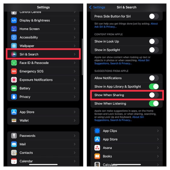Remove siri suggestions from Share Sheet 