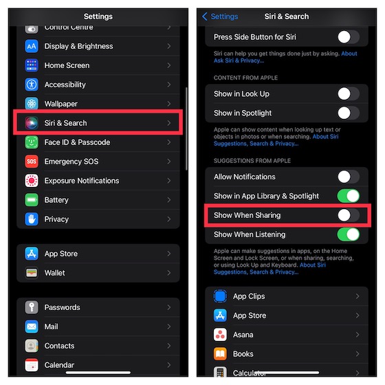 Remove siri suggestions from Share Sheet