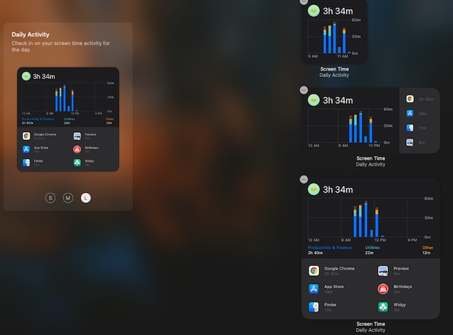 Screen Time widget for Mac 