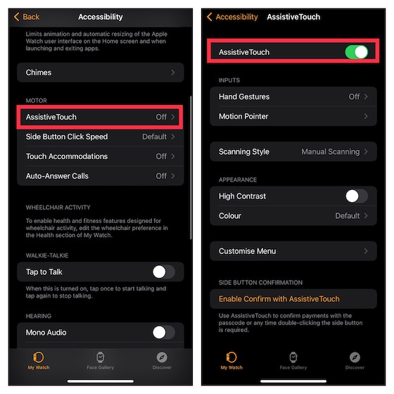 Set up AssistiveTouch on Apple Watch 