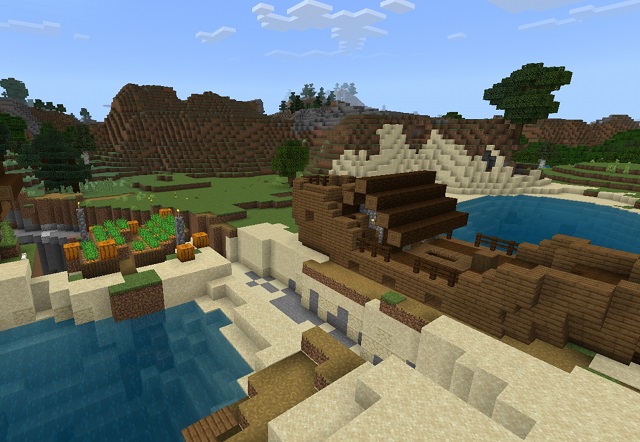 Shipwreck Glitched Village in Minecraft for PS4 and Xbox One