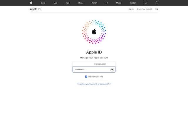 سجّل الدخول إلى Apple ID على الويب