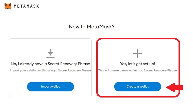 Sign up metamask