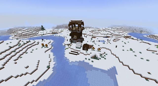 Snowy Pillager Outpost at Spawn