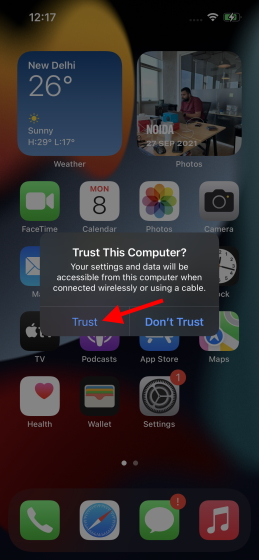 загрузка неопубликованных iOS доверенных ПК 