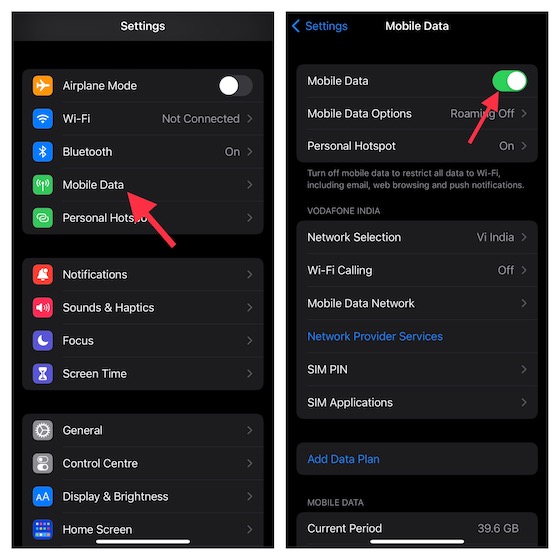 Turn Off/On Cellular Service