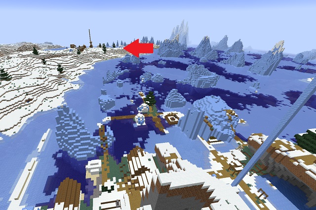Two Large Snowy Villages and Best Loot at Spawn
