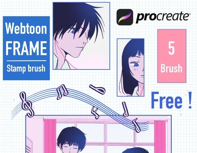 Webtoon frame stamp brush