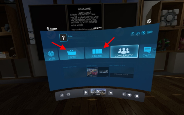 Steam vr in clearance oculus home