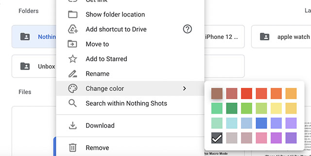 change folder colors in google drive